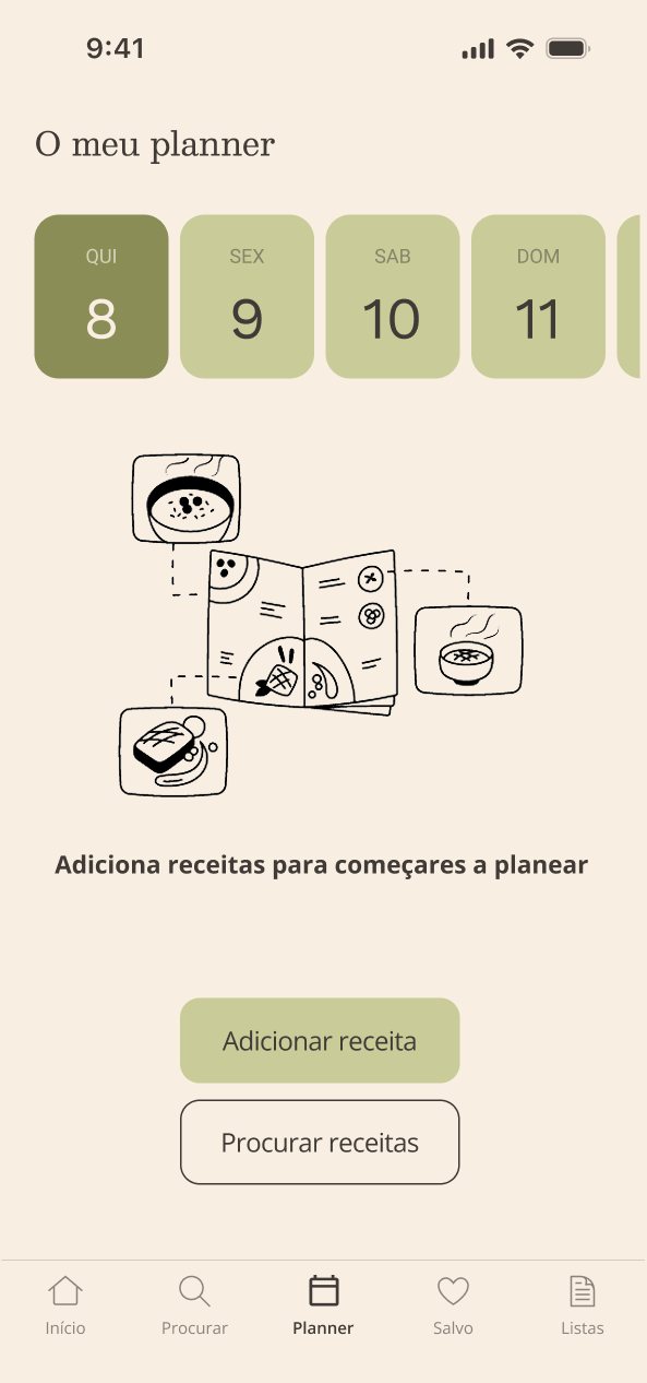 Weekly planner empty state inviting the user to add recipes