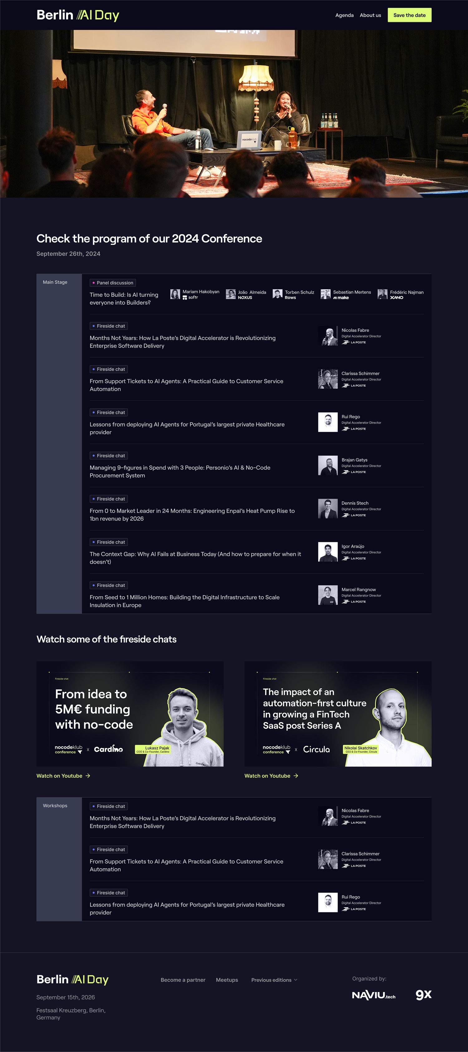 2024 edition page on desktop: the 2024 programme and recorded fireside chats